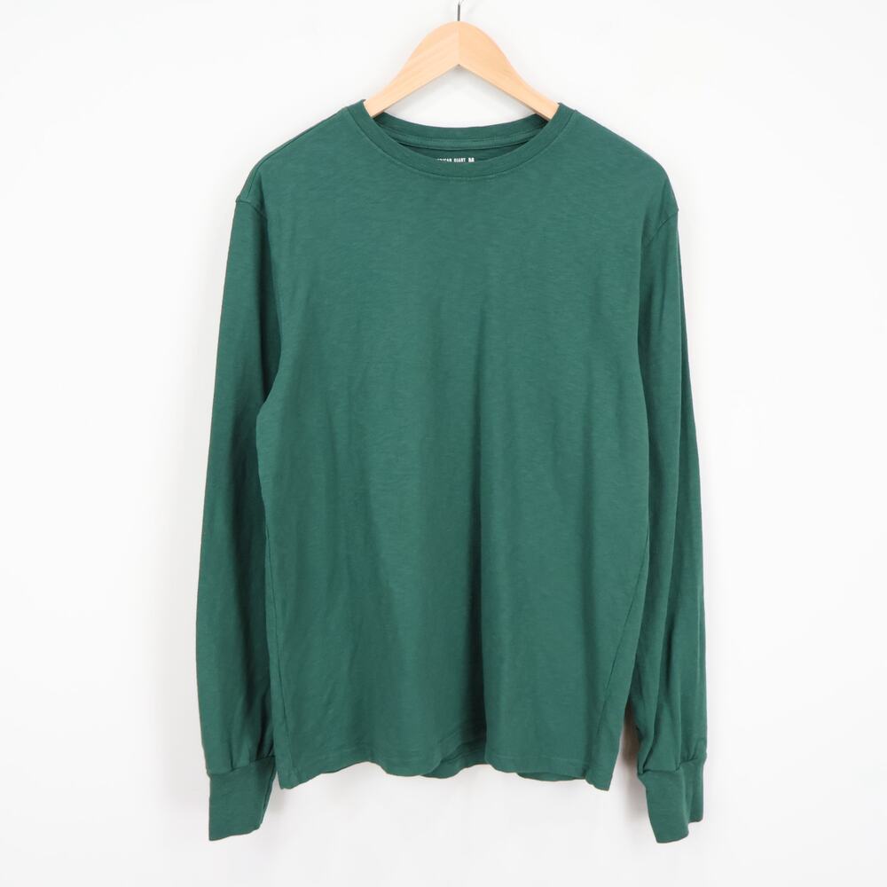 American Giant Men's Premium Slub Crew Tee Long Sleeve Hunter Green Medium NWOT
